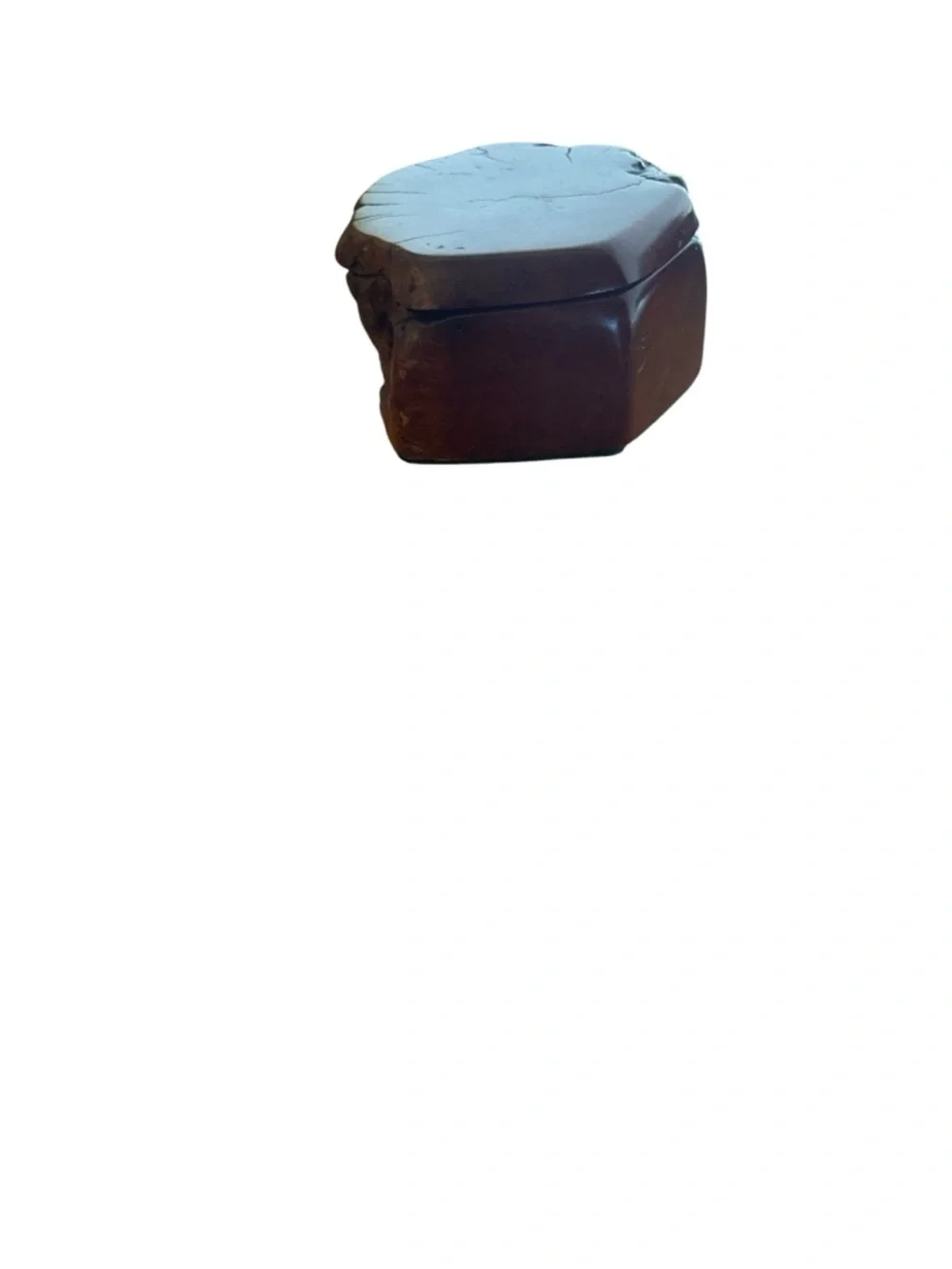 Handmade natural burl wood keepsake box